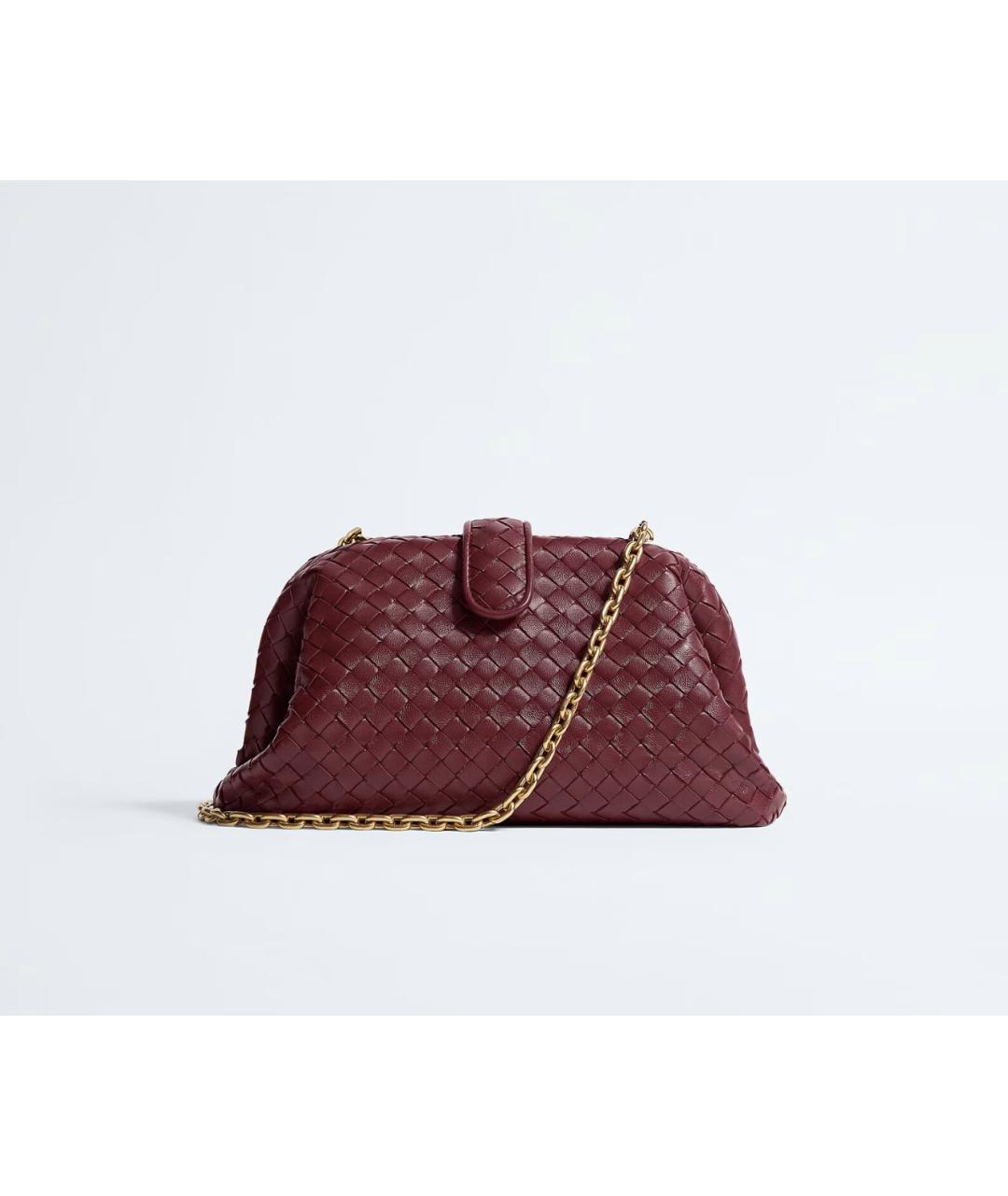 BOTTEGA VENETA Бордовая кожаная сумка через плечо, фото 4