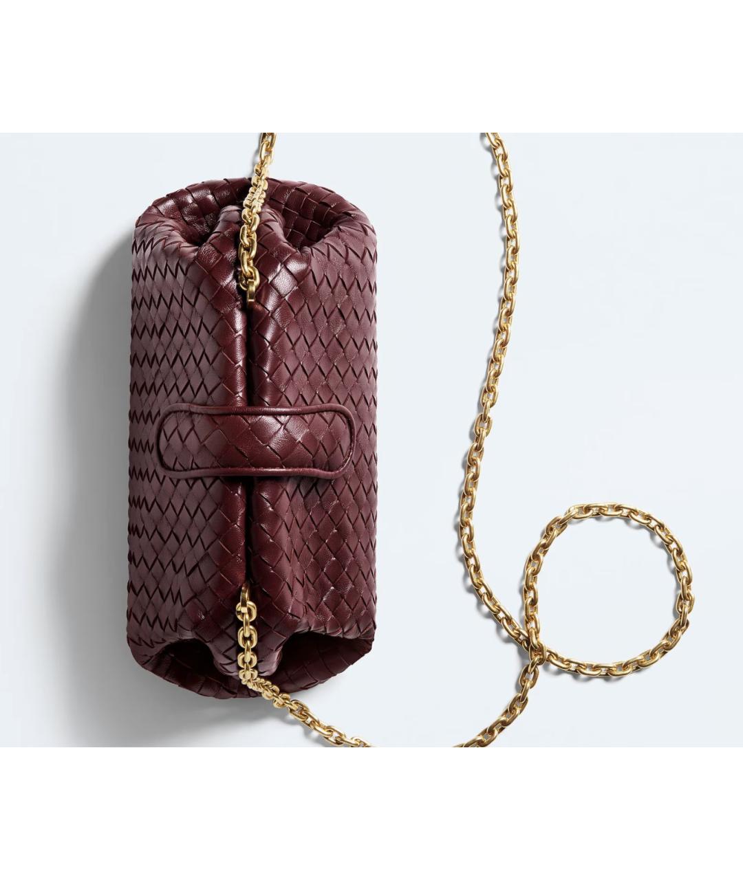 BOTTEGA VENETA Бордовая кожаная сумка через плечо, фото 2