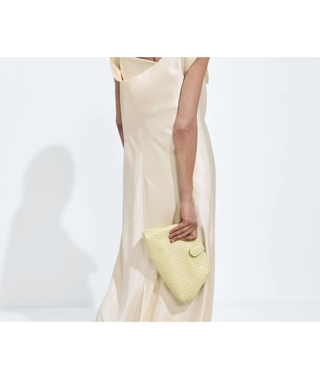 BOTTEGA VENETA Желтая кожаная сумка через плечо, фото 2
