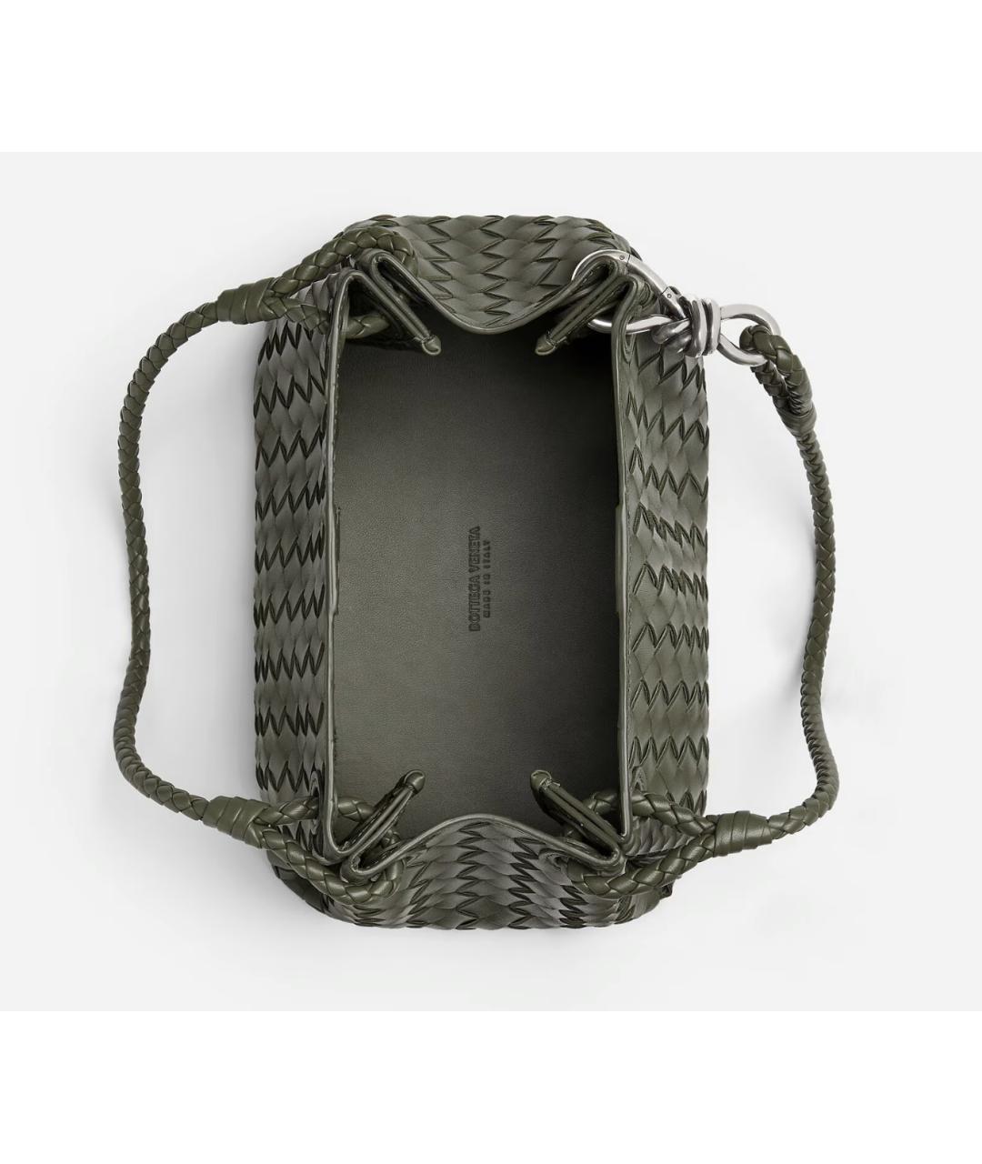 BOTTEGA VENETA Хаки кожаная сумка тоут, фото 3