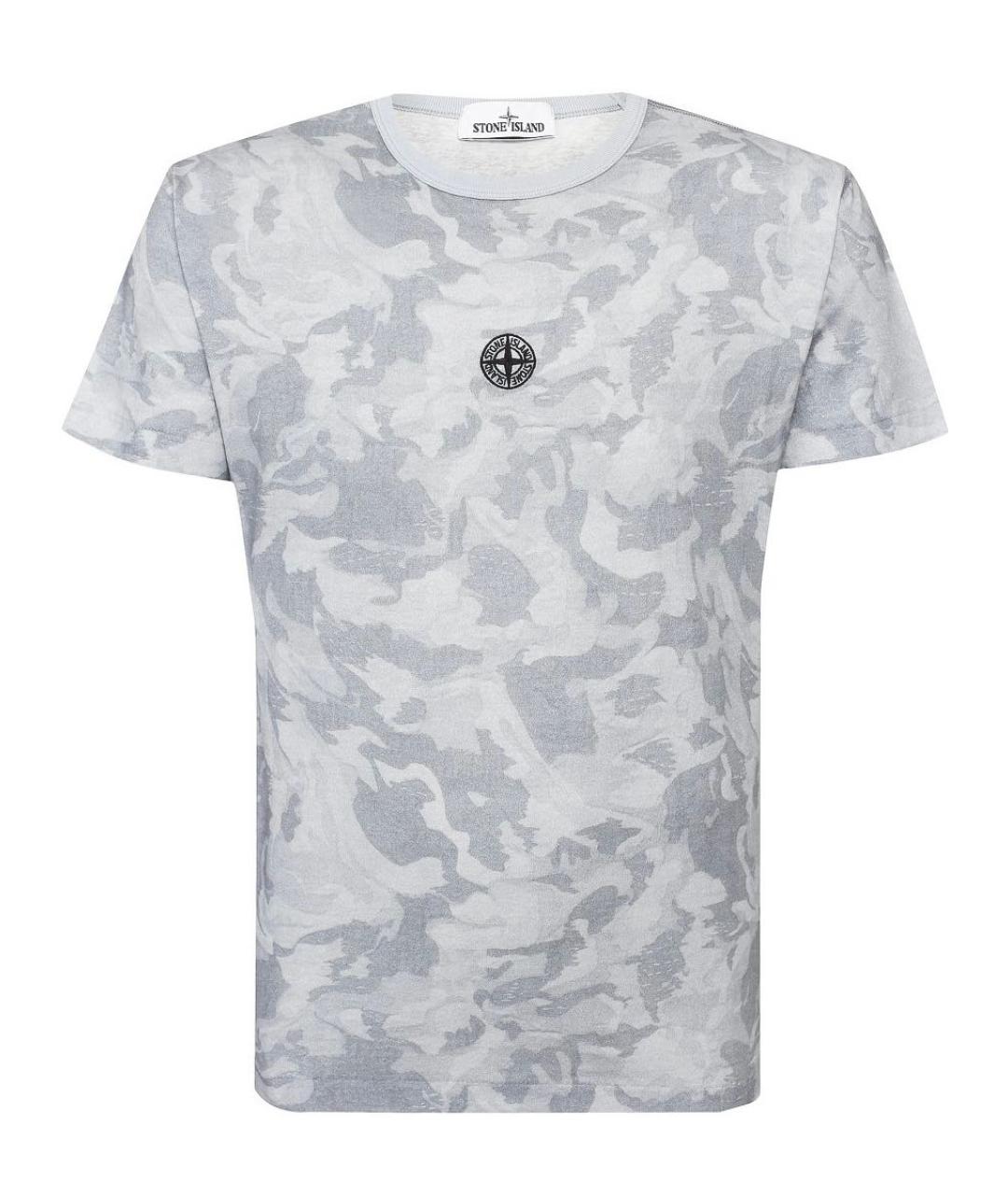 STONE ISLAND Серая хлопковая футболка, фото 1