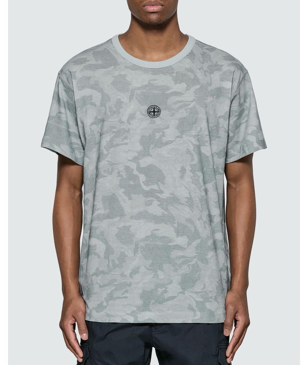 STONE ISLAND Серая хлопковая футболка, фото 4