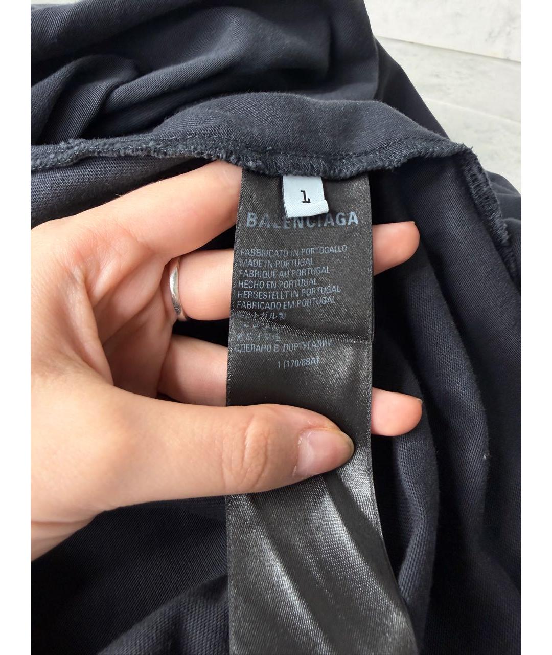BALENCIAGA Черная футболка, фото 5