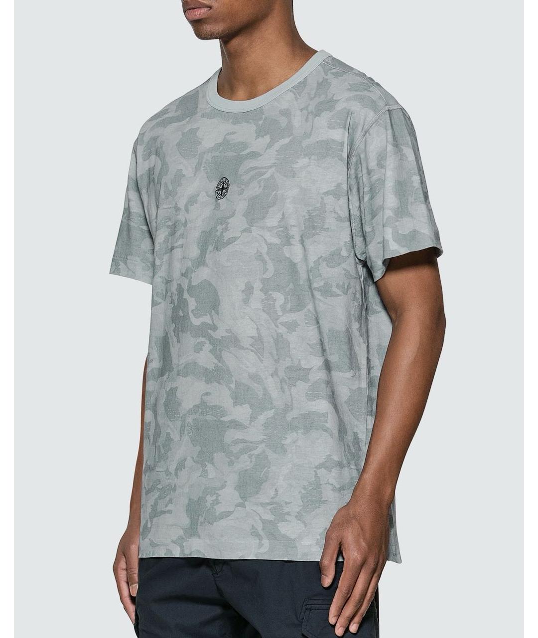 STONE ISLAND Серая хлопковая футболка, фото 5