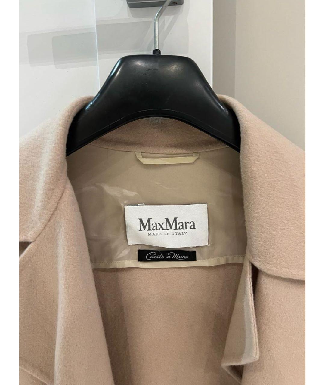 MAX MARA Бежевое шерстяное пальто, фото 3