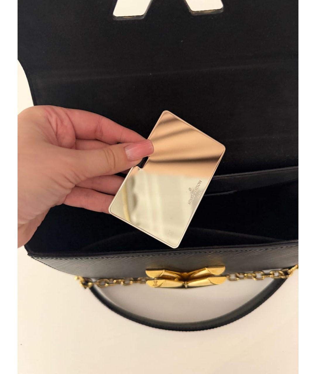 LOUIS VUITTON Черная кожаная сумка через плечо, фото 5