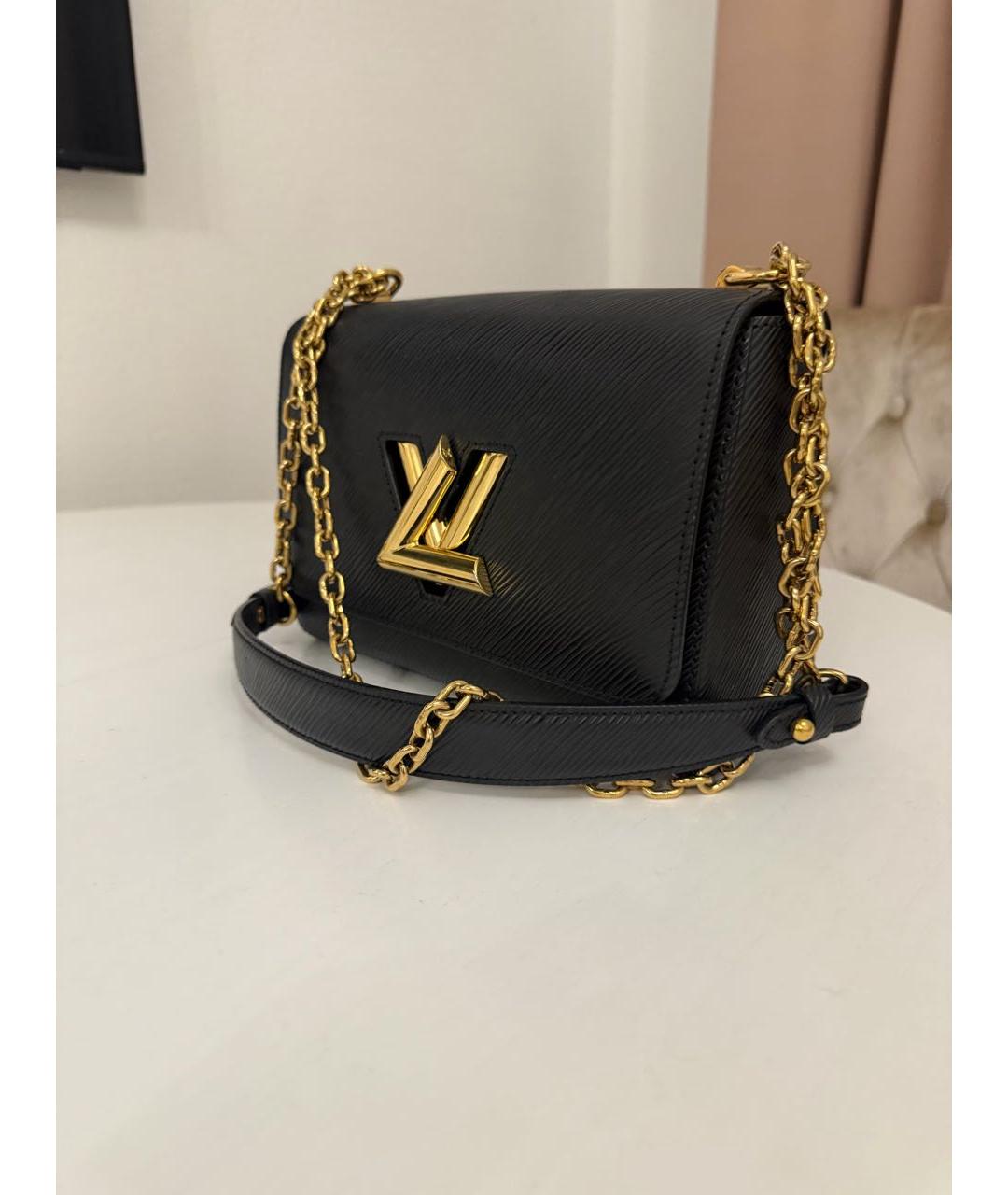 LOUIS VUITTON Черная кожаная сумка через плечо, фото 2