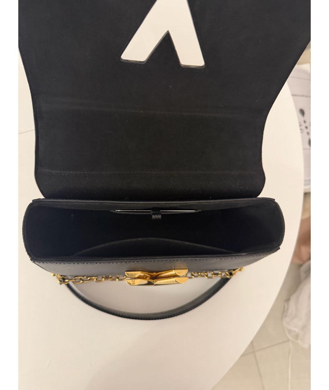 LOUIS VUITTON Черная кожаная сумка через плечо, фото 4