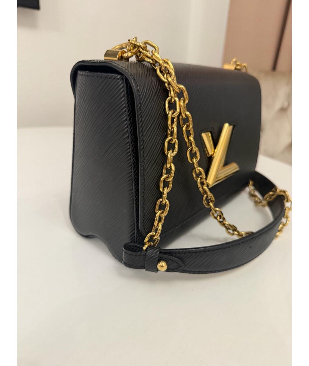 LOUIS VUITTON Черная кожаная сумка через плечо, фото 3