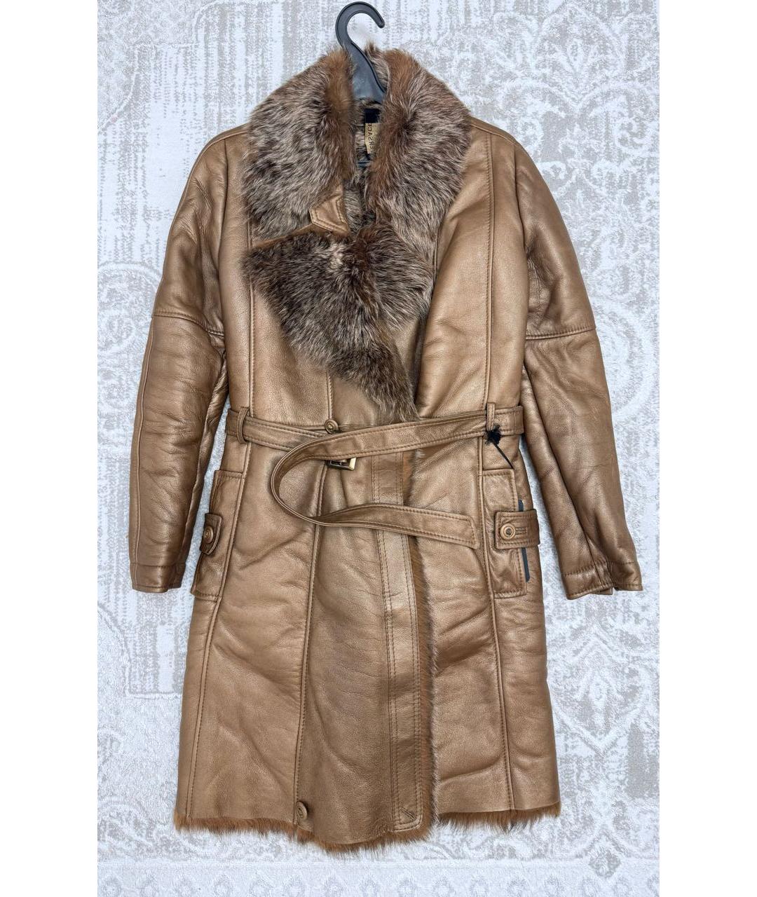 VERSACE Коричневая кожаная дубленка, фото 9