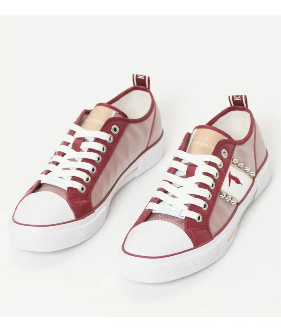 TRUSSARDI JEANS Бордовые текстильные кеды, фото 8