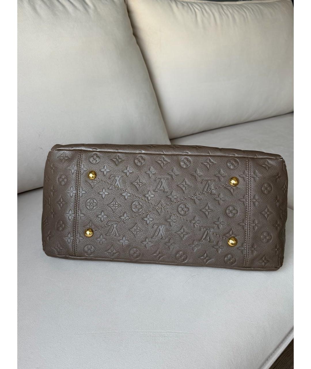 LOUIS VUITTON Бежевая кожаная сумка с короткими ручками, фото 5