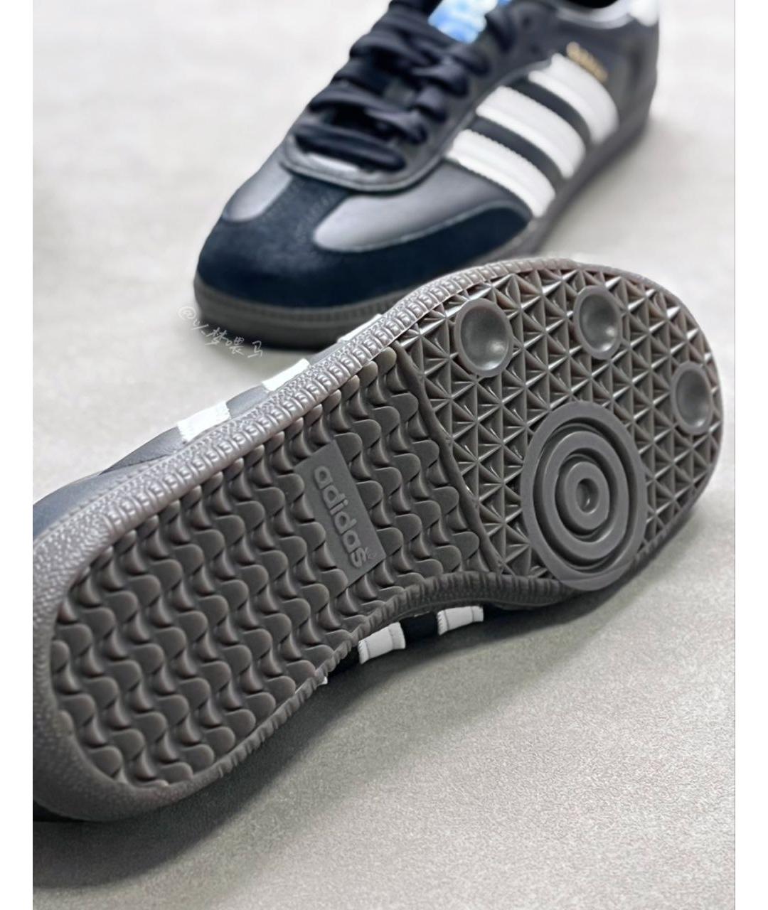 ADIDAS Черные кожаные кроссовки, фото 4