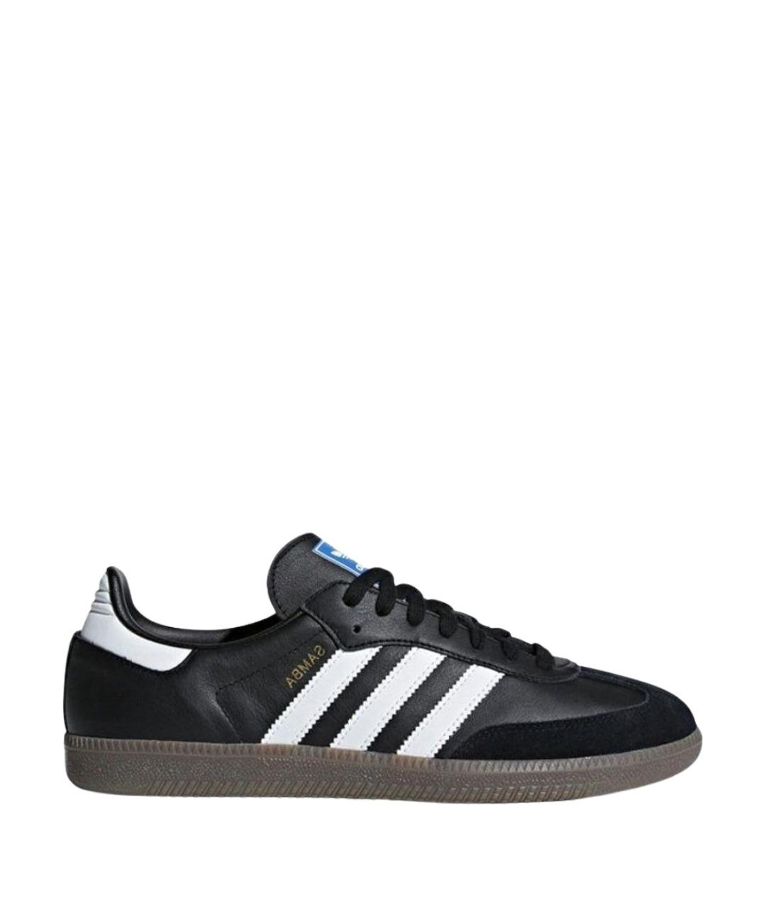 ADIDAS Черные кожаные кроссовки, фото 1