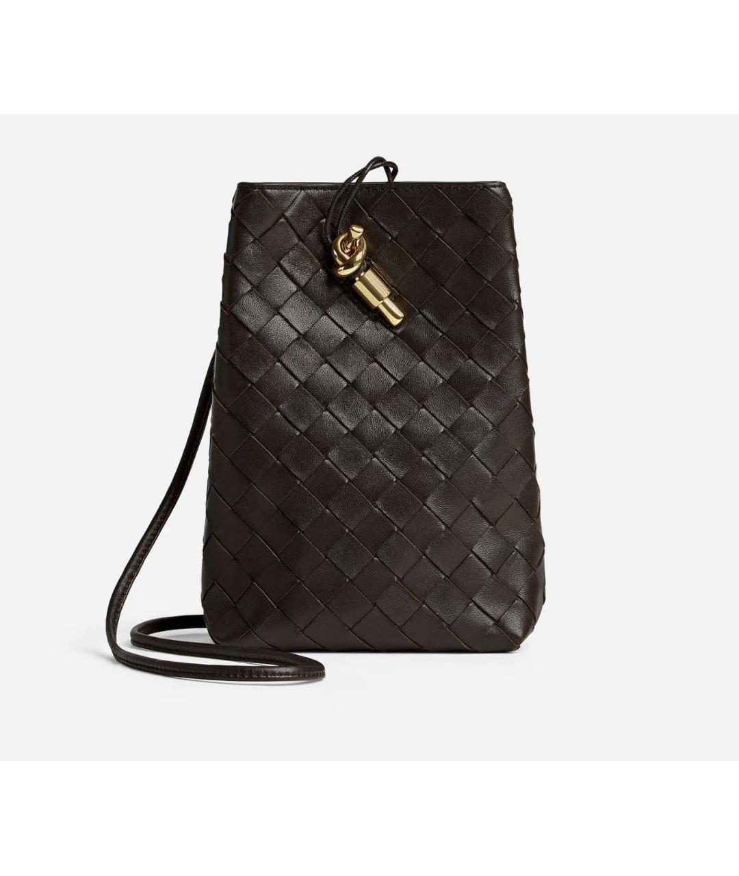 BOTTEGA VENETA Коричневая кожаная сумка через плечо, фото 4