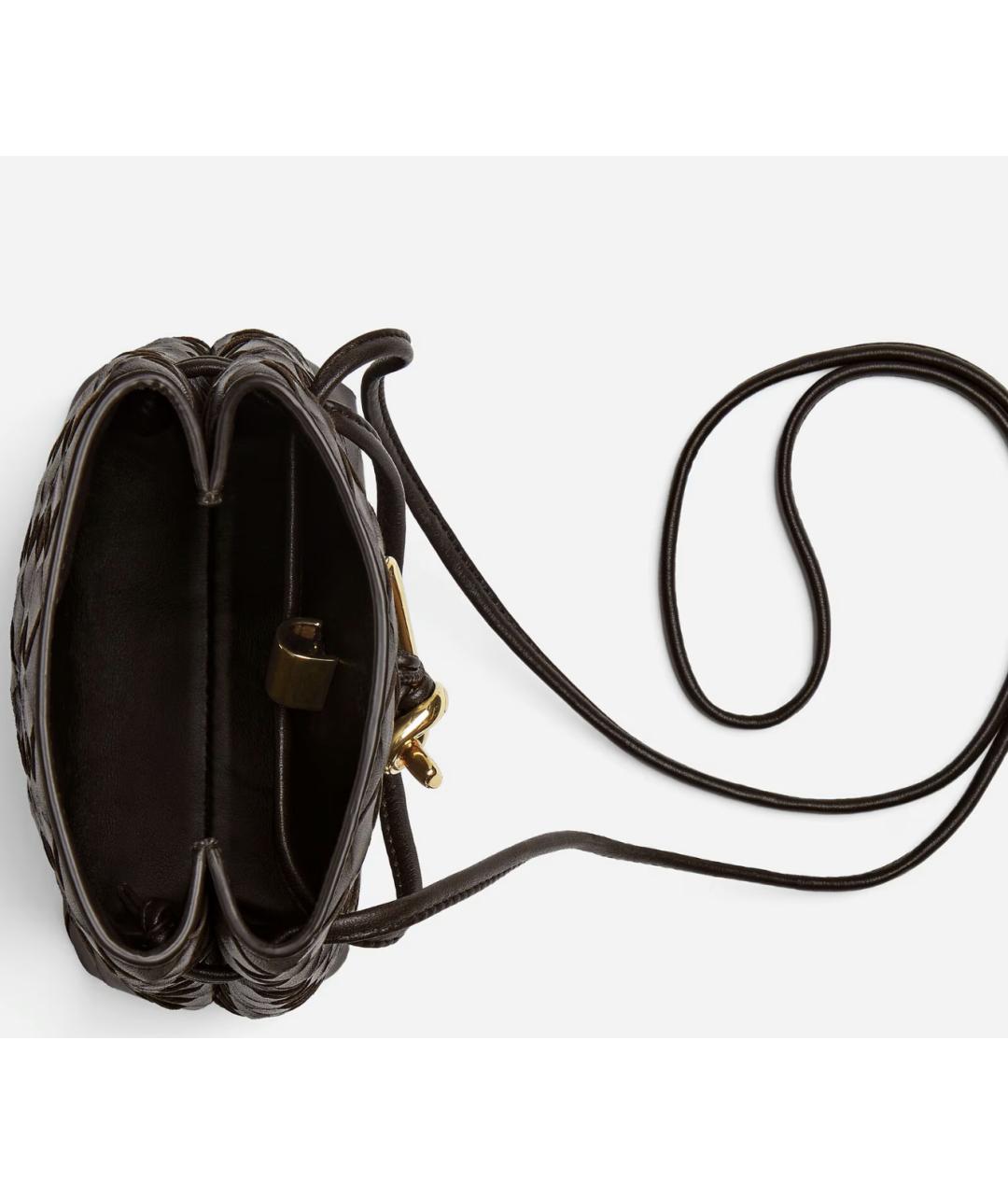 BOTTEGA VENETA Коричневая кожаная сумка через плечо, фото 3