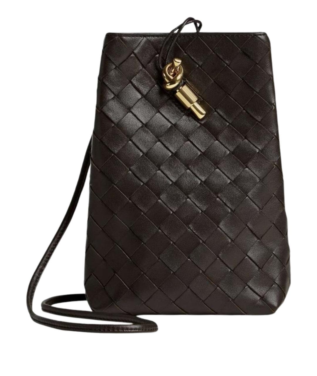 BOTTEGA VENETA Коричневая кожаная сумка через плечо, фото 1