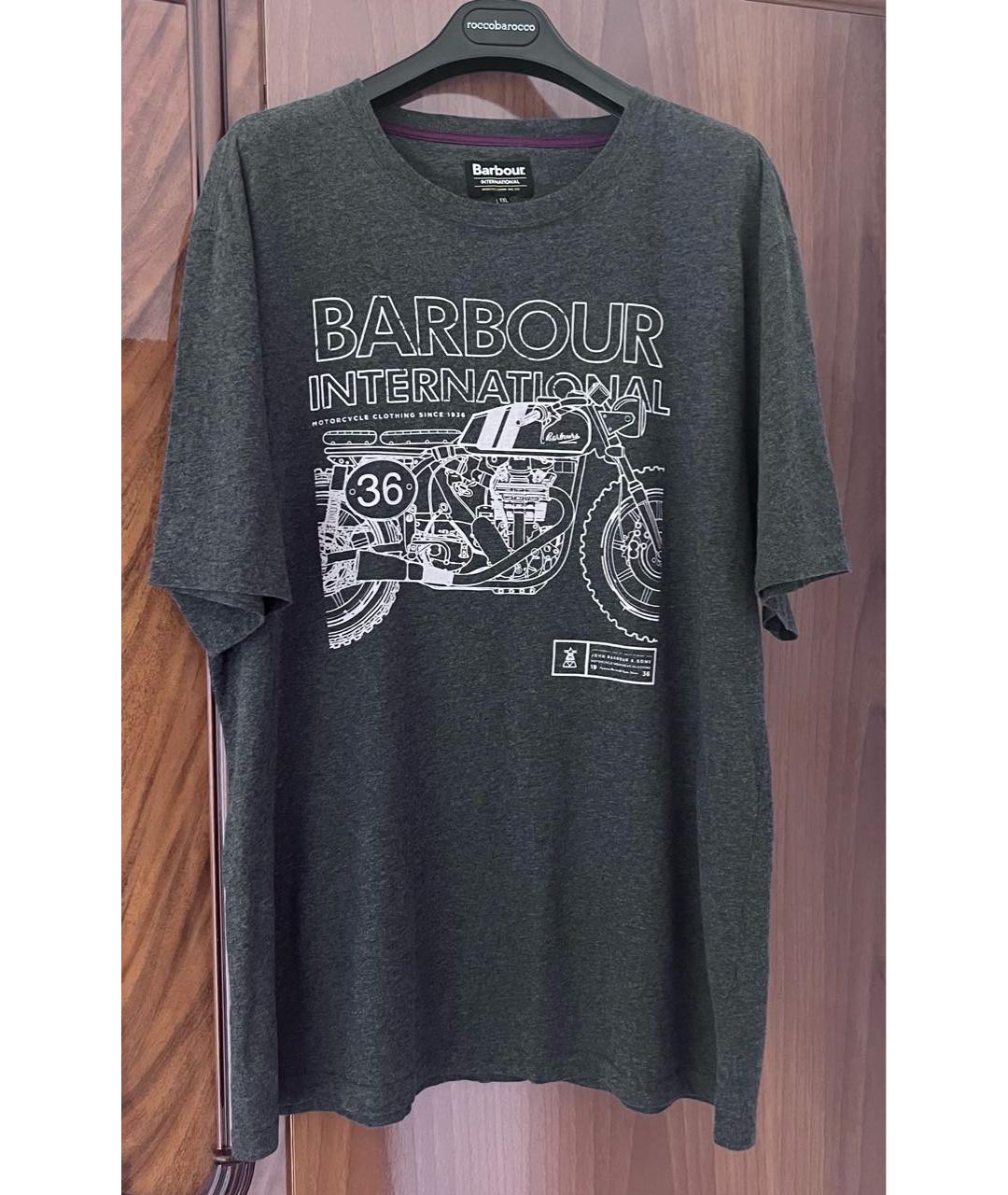 BARBOUR Серая футболка, фото 4