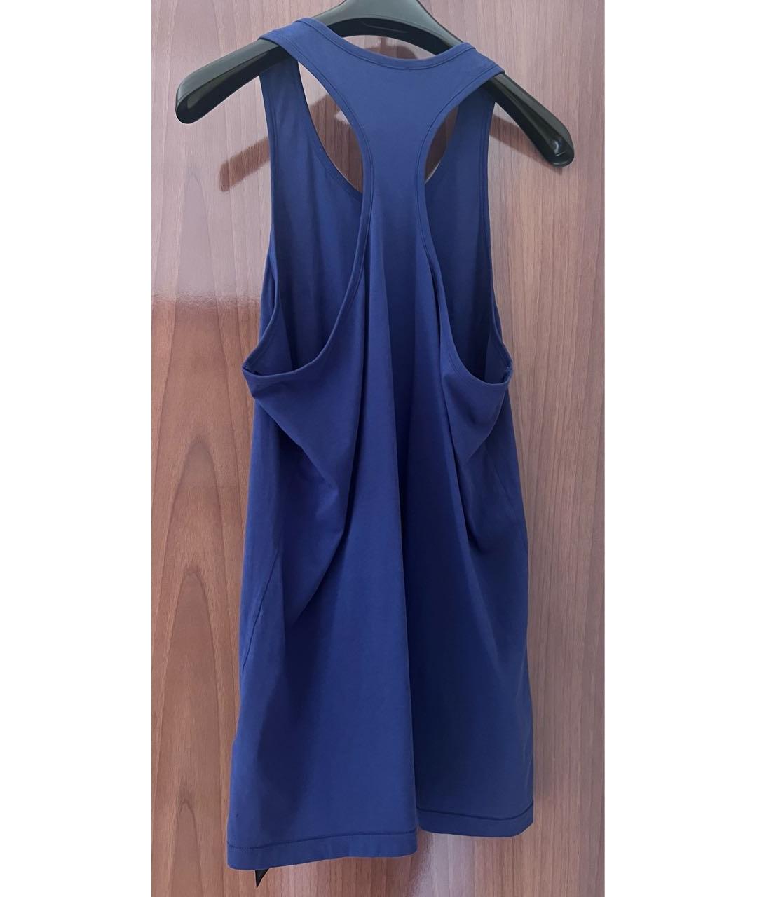 EMPORIO ARMANI Синяя хлопковая майка, фото 2