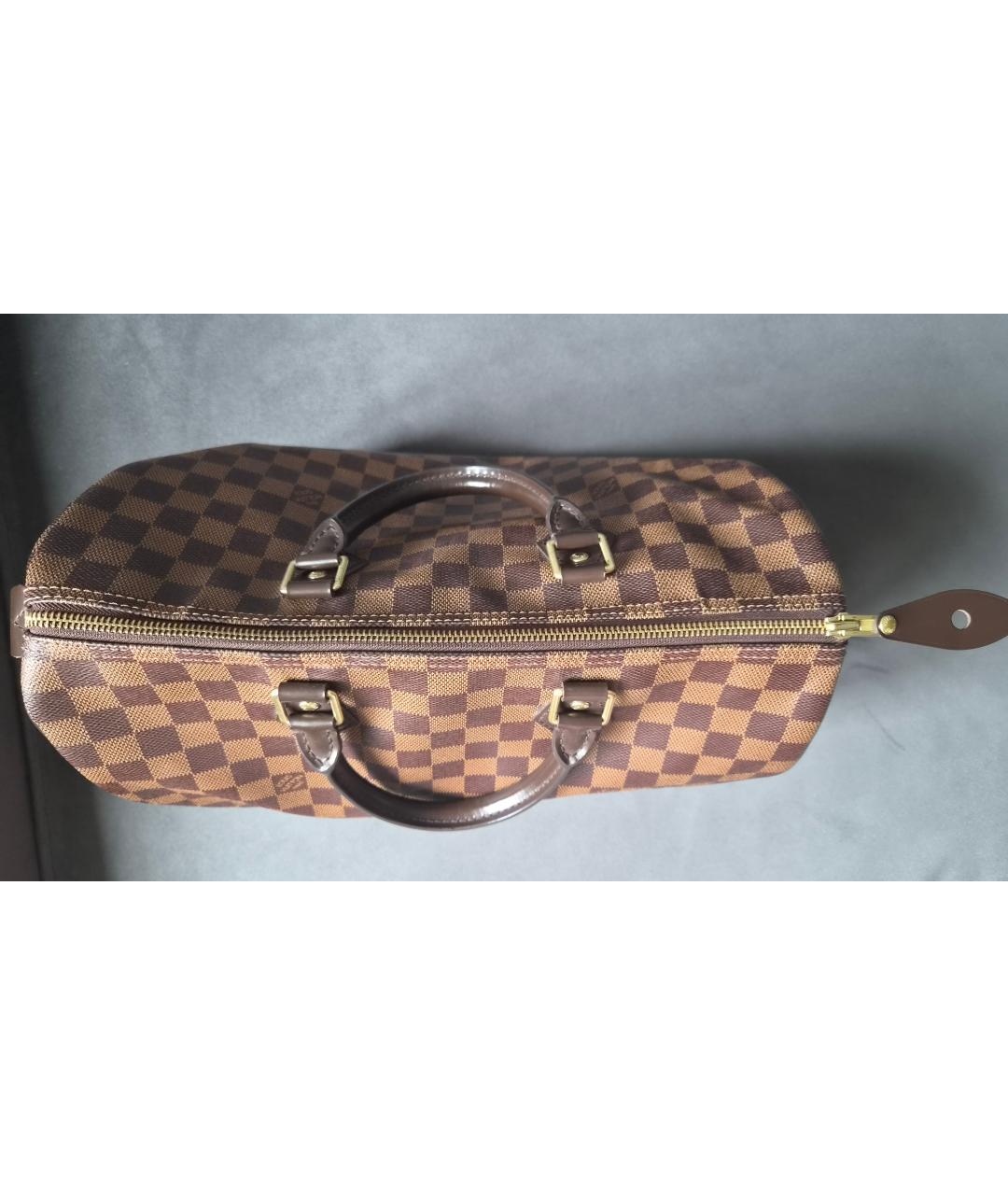 LOUIS VUITTON Коричневая сумка с короткими ручками из канвы, фото 6