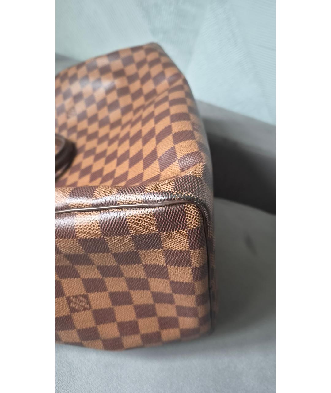 LOUIS VUITTON Коричневая сумка с короткими ручками из канвы, фото 2