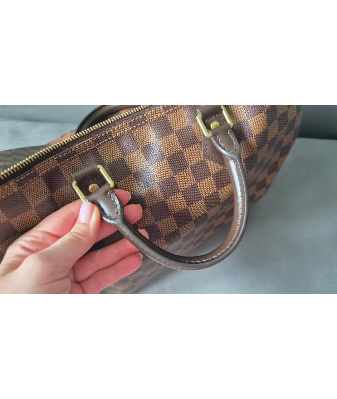 LOUIS VUITTON Коричневая сумка с короткими ручками из канвы, фото 8