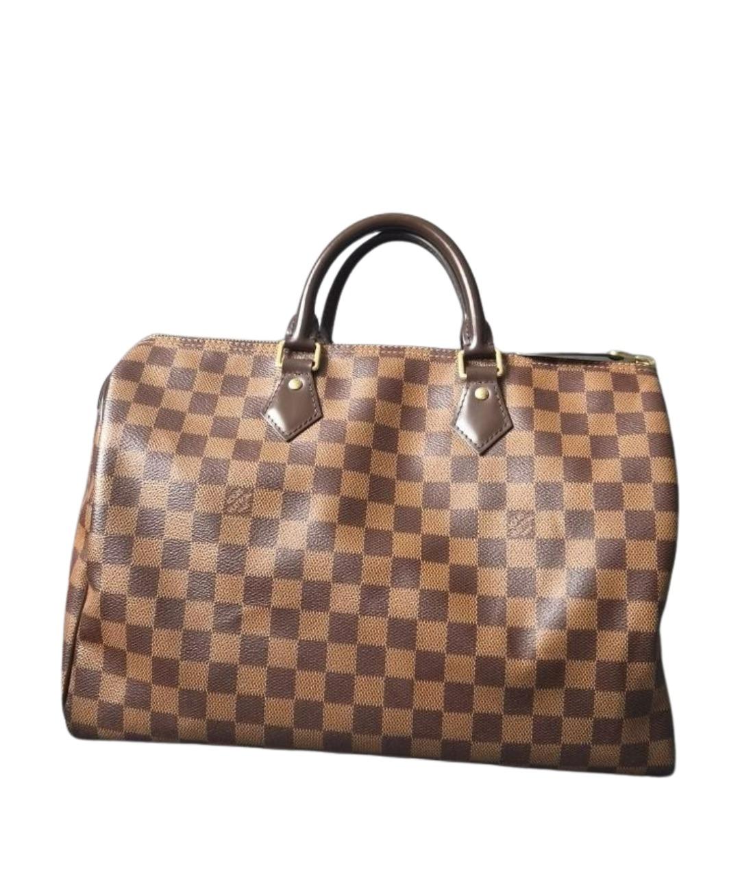 LOUIS VUITTON Коричневая сумка с короткими ручками из канвы, фото 1