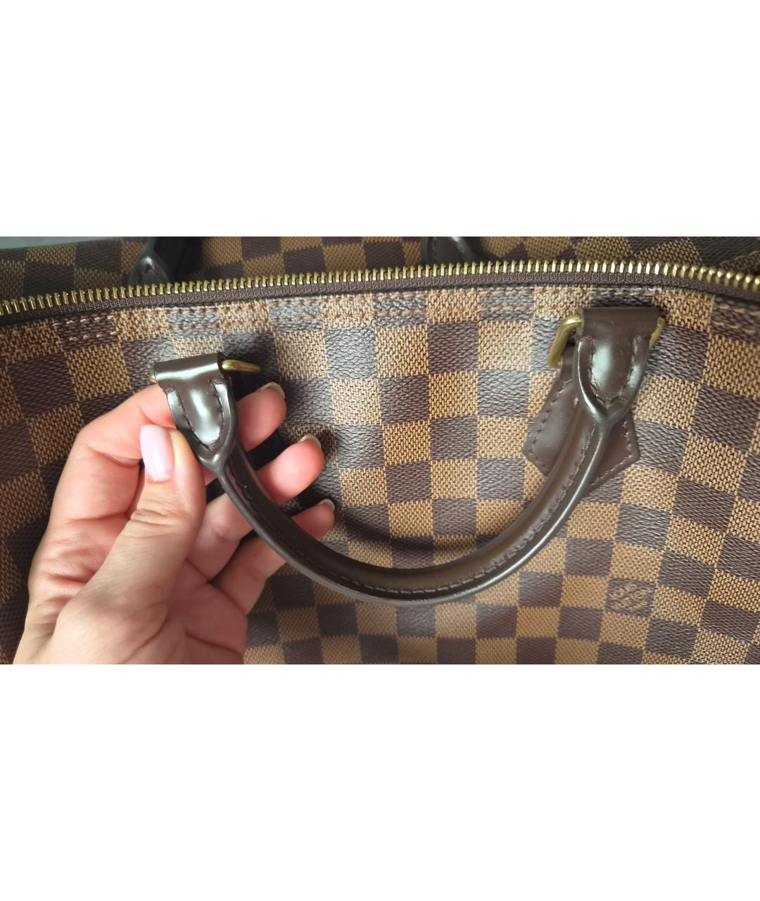 LOUIS VUITTON Коричневая сумка с короткими ручками из канвы, фото 7