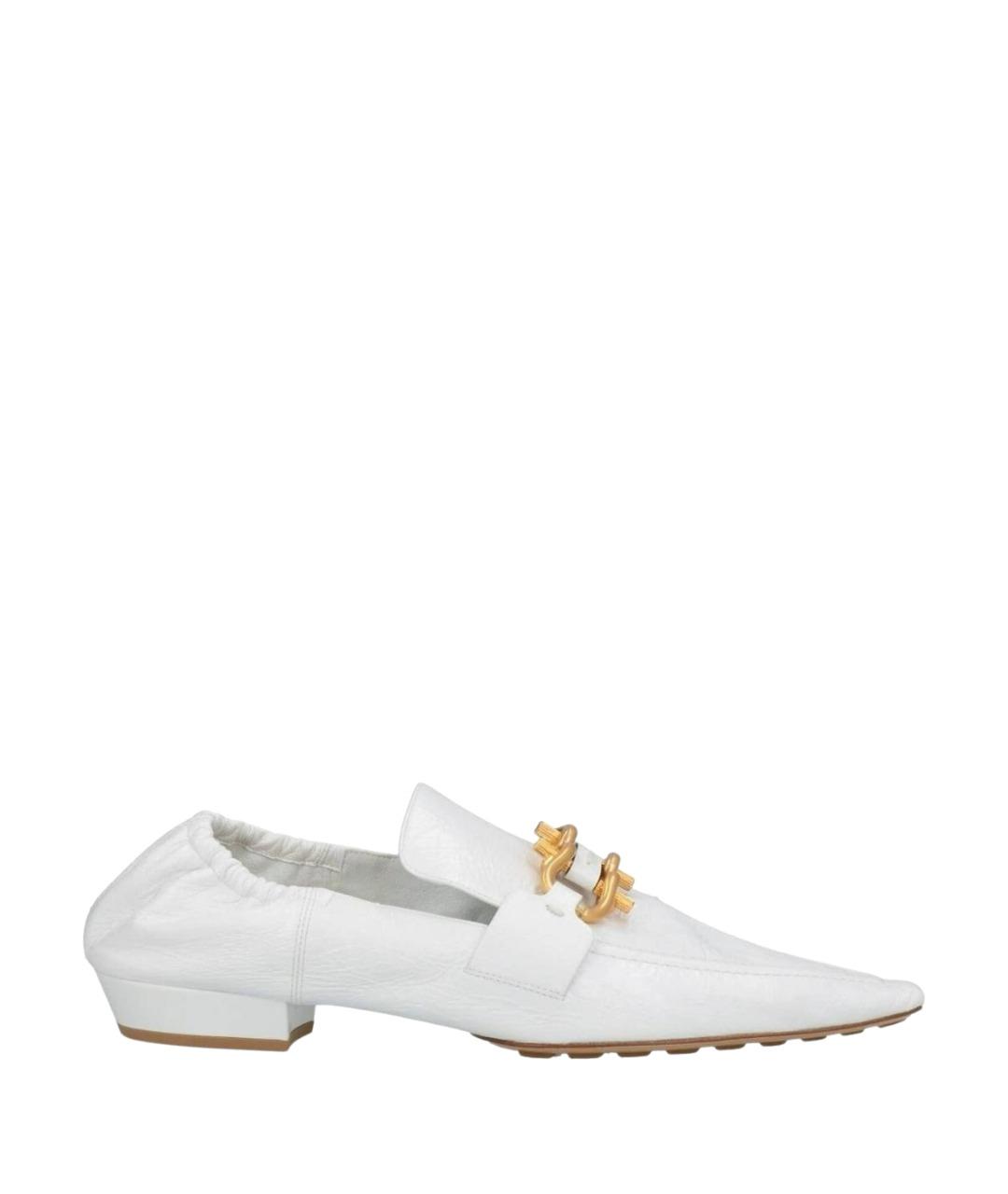 BOTTEGA VENETA Белые кожаные лоферы, фото 1