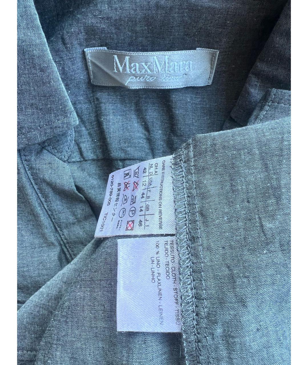 MAX MARA Серая льняная блузы, фото 3