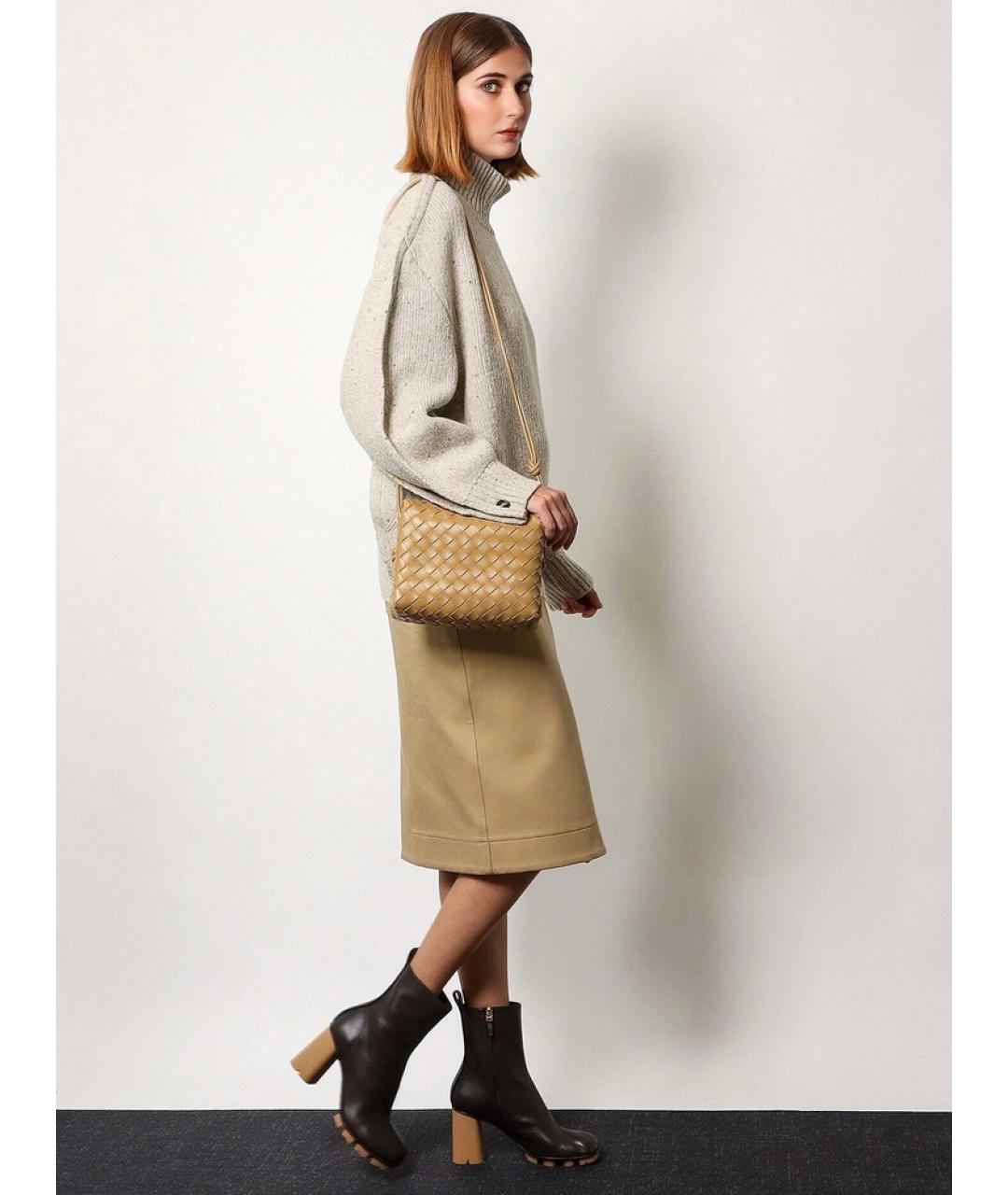 BOTTEGA VENETA Коричневые кожаные ботильоны, фото 5