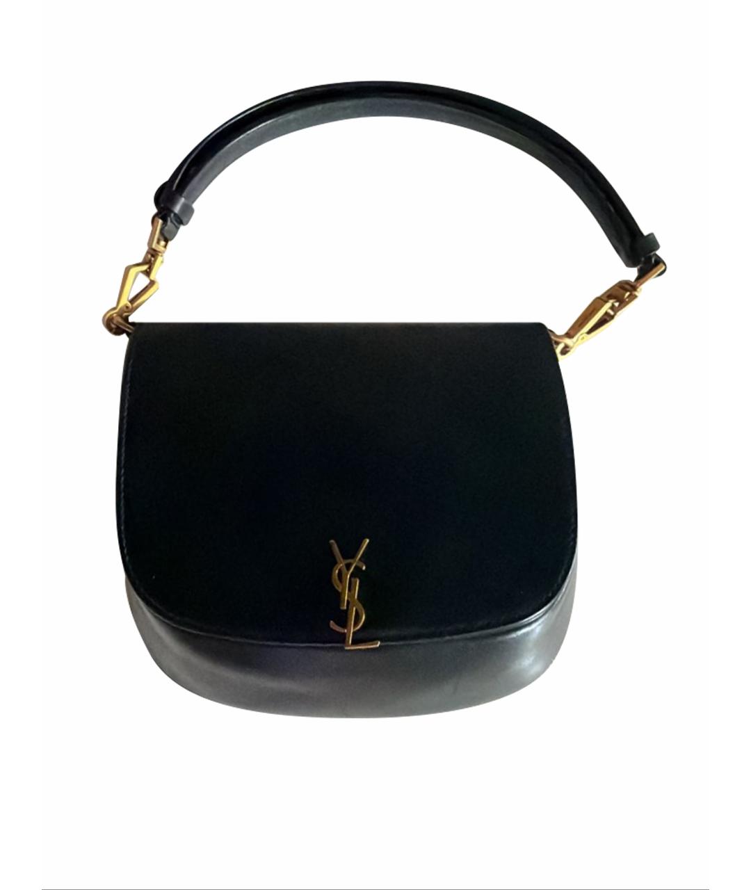 SAINT LAURENT Черная кожаная сумка с короткими ручками, фото 1