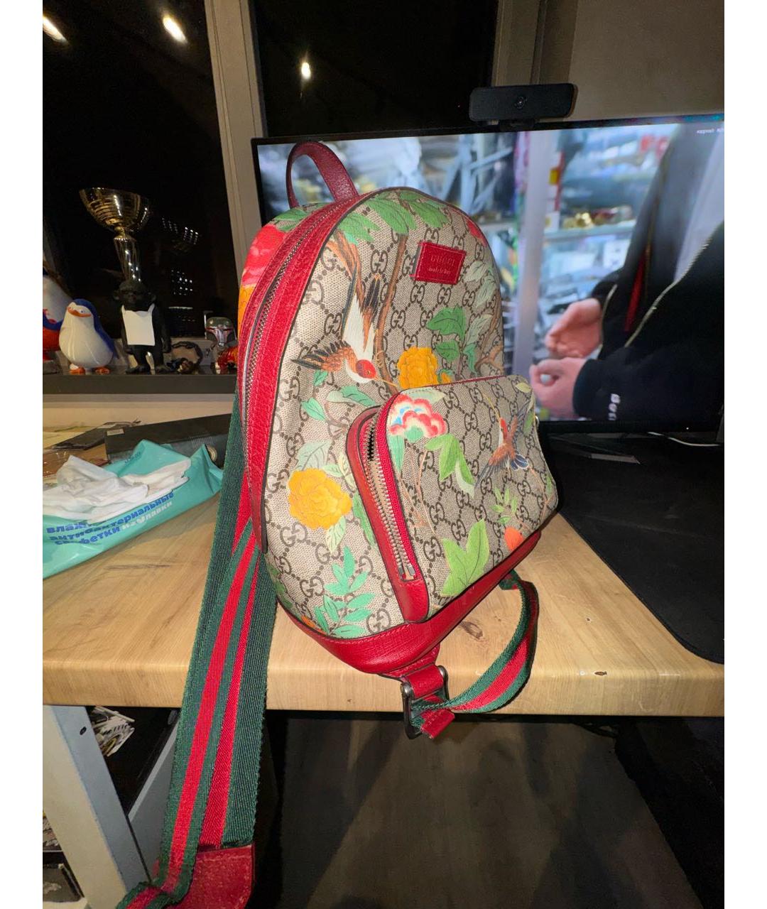 GUCCI Бежевый рюкзак из канвы, фото 2