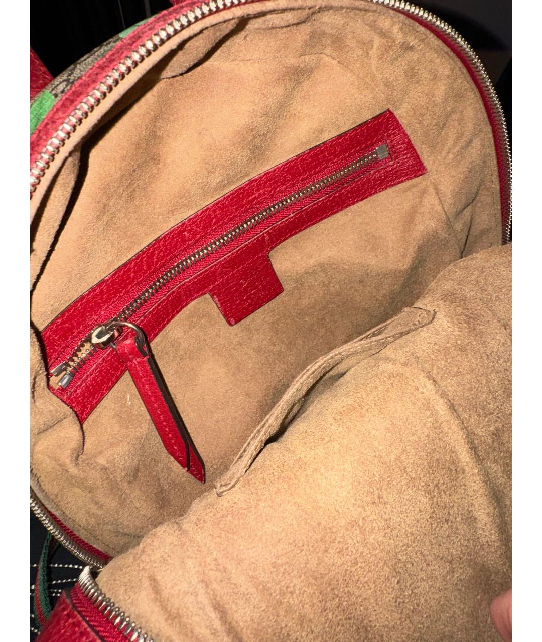 GUCCI Бежевый рюкзак из канвы, фото 4