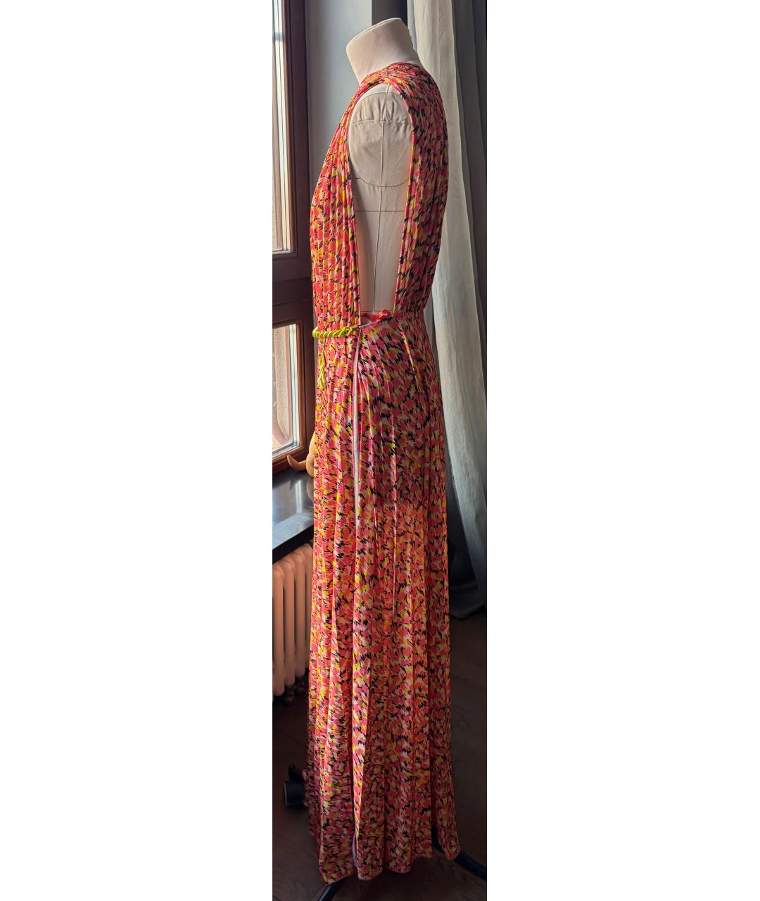 ELISABETTA FRANCHI Мульти полиэстеровое коктейльное платье, фото 3