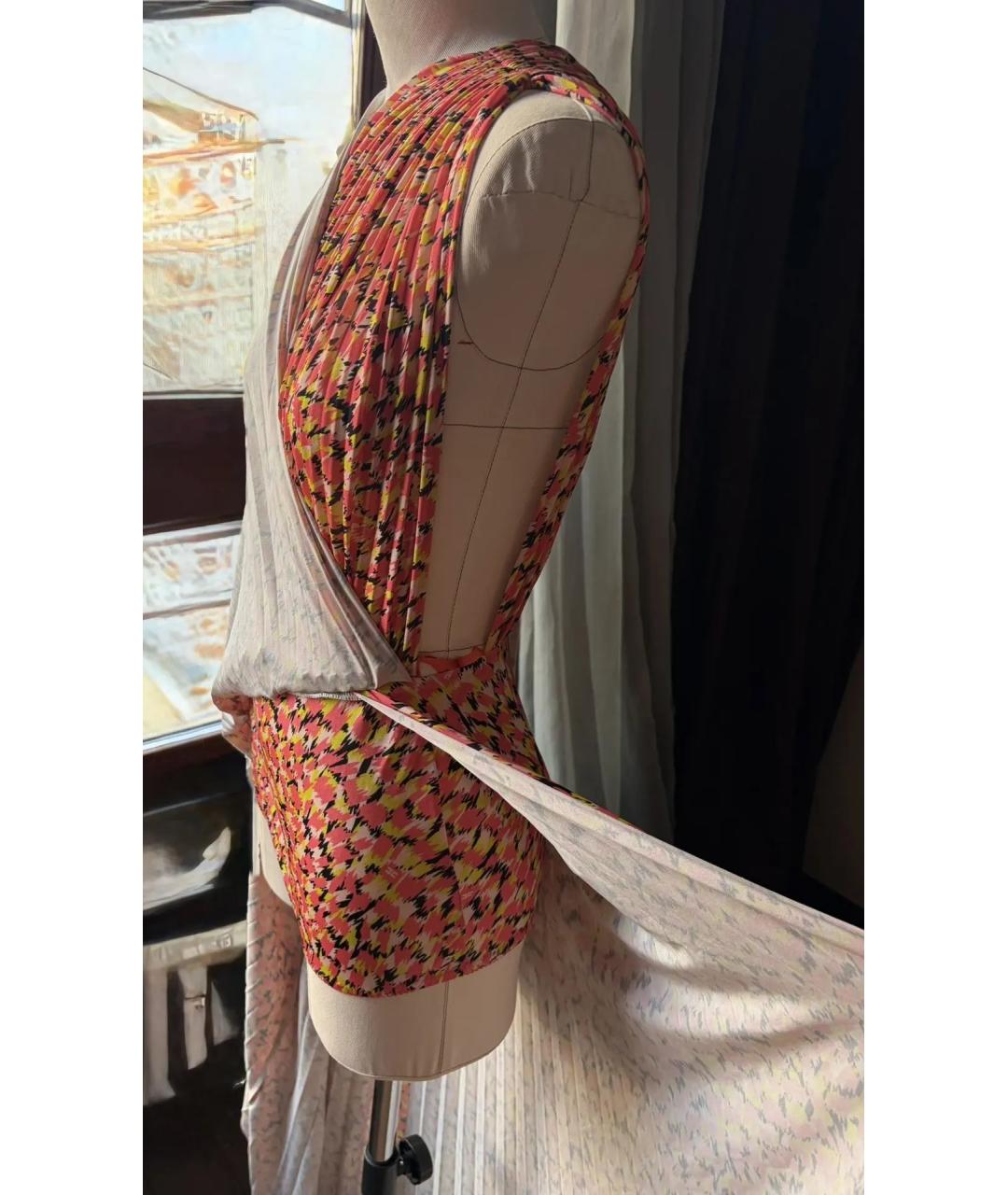 ELISABETTA FRANCHI Мульти полиэстеровое коктейльное платье, фото 4