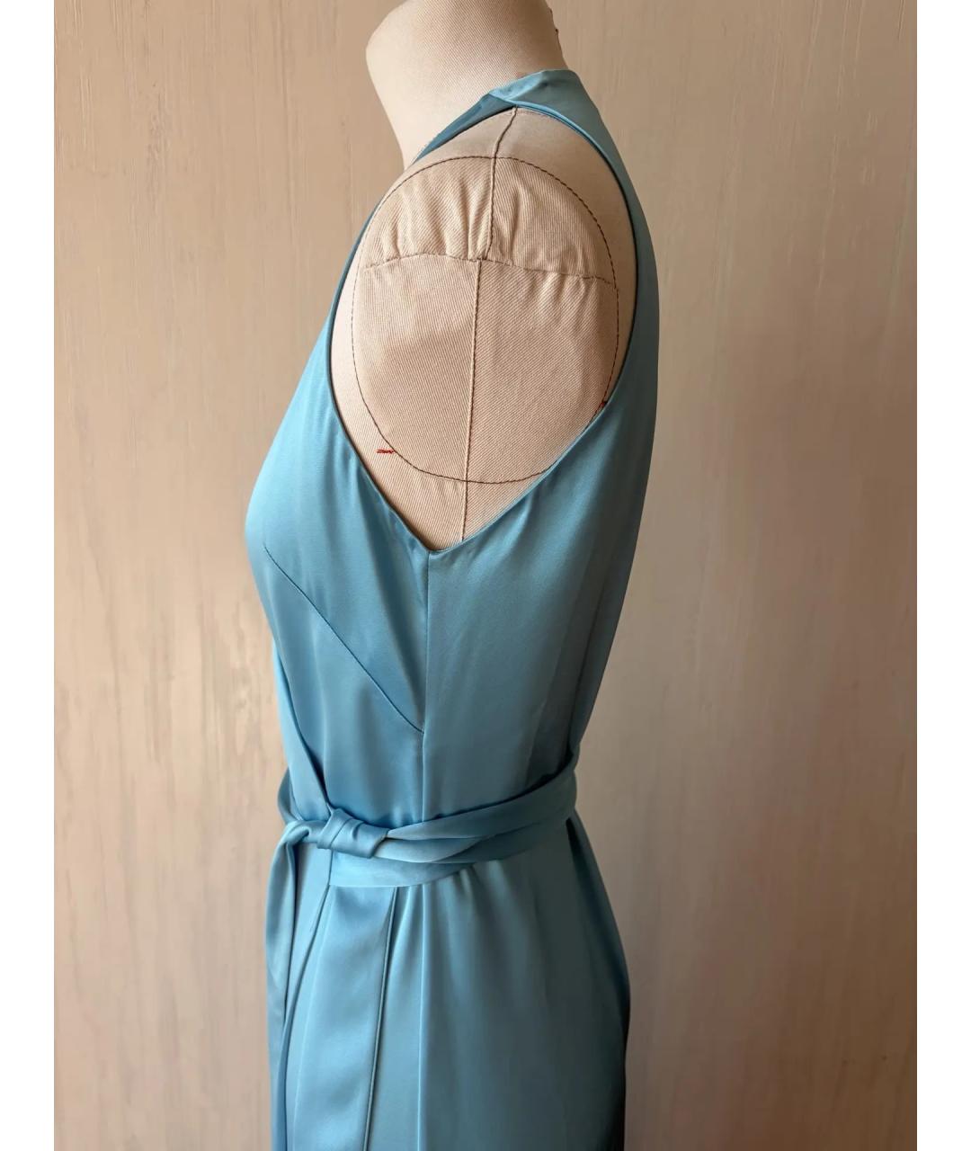 DIANE VON FURSTENBERG Бирюзовое шелковое коктейльное платье, фото 3