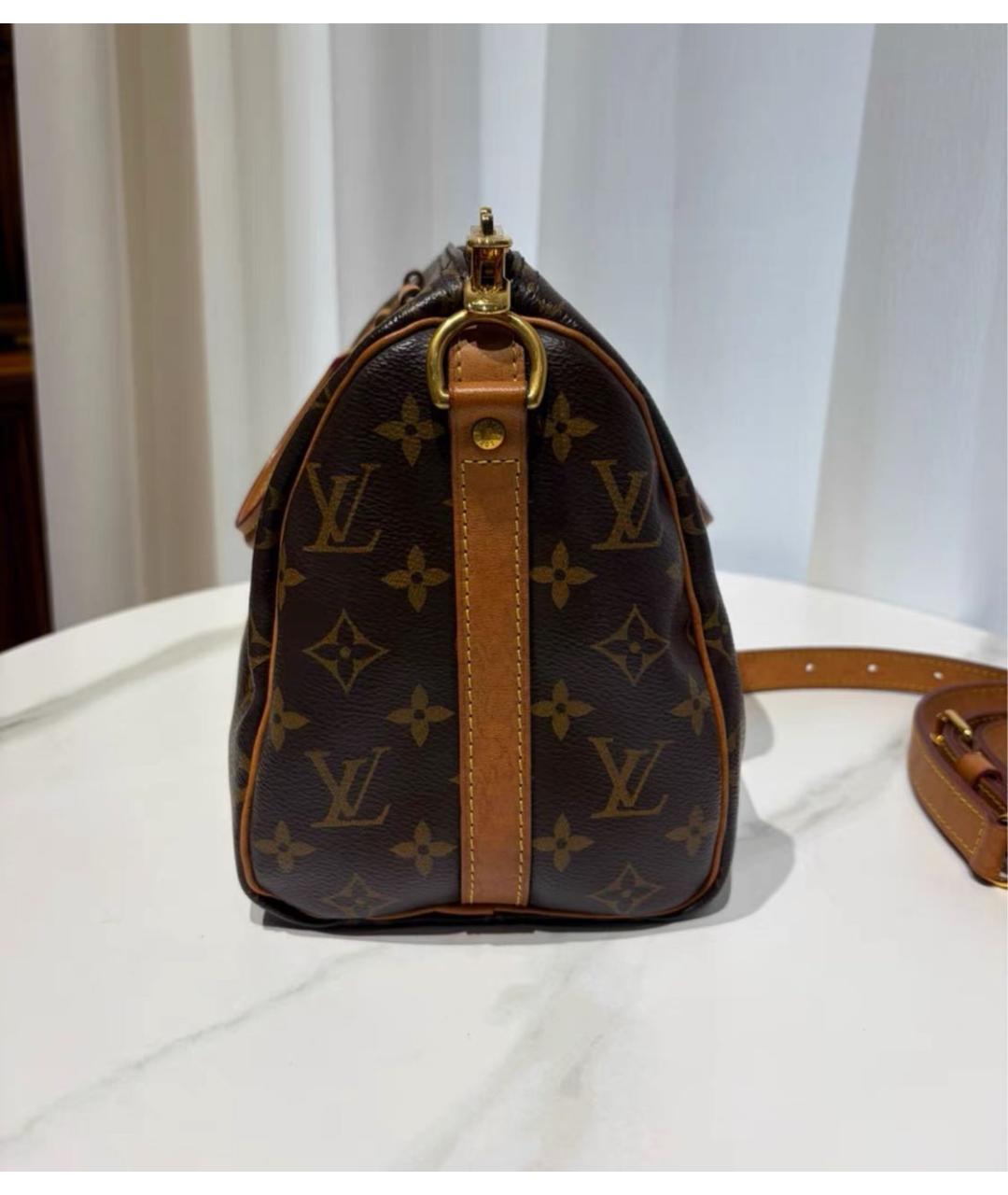LOUIS VUITTON Коричневая сумка с короткими ручками из канвы, фото 5