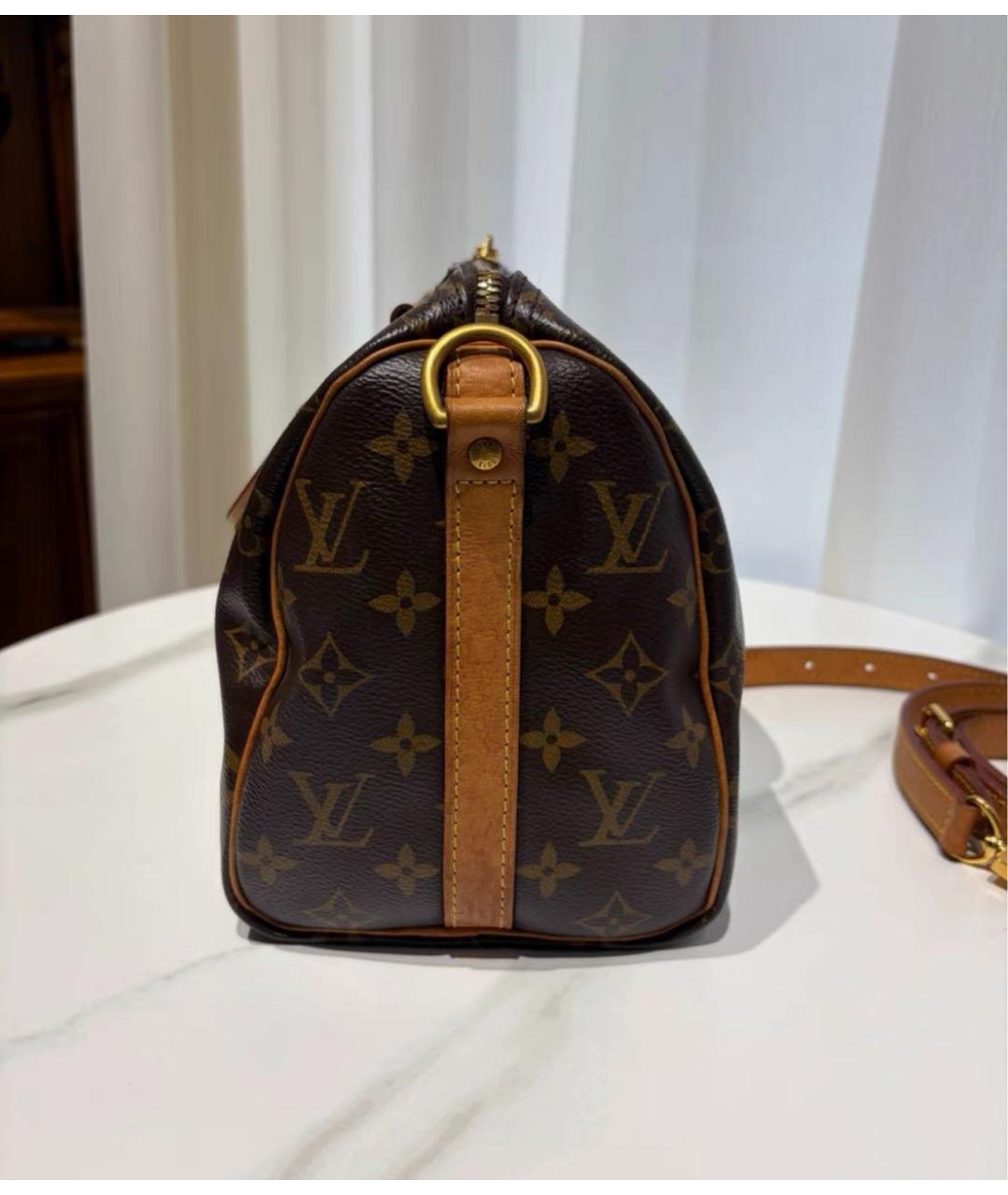 LOUIS VUITTON Коричневая сумка с короткими ручками из канвы, фото 4