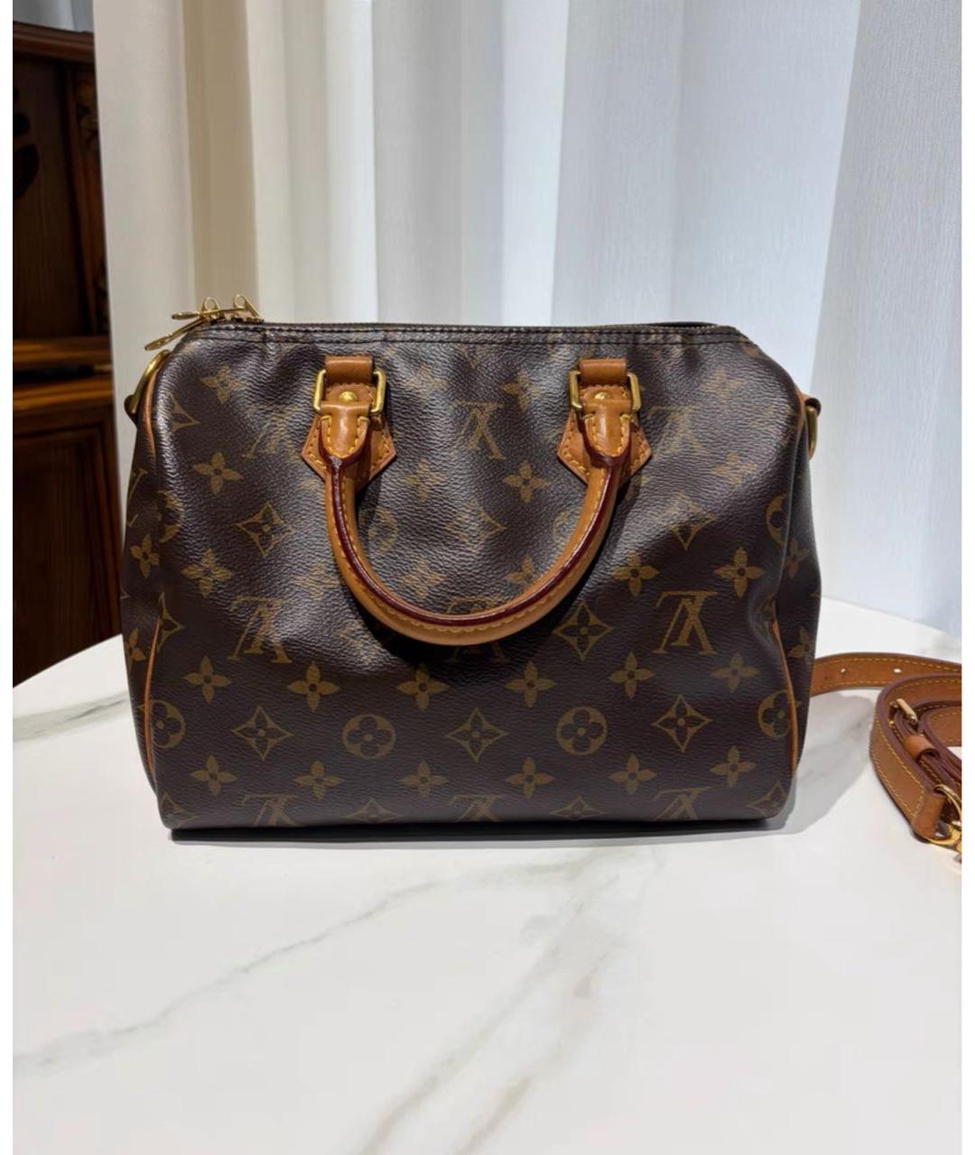 LOUIS VUITTON Коричневая сумка с короткими ручками из канвы, фото 3