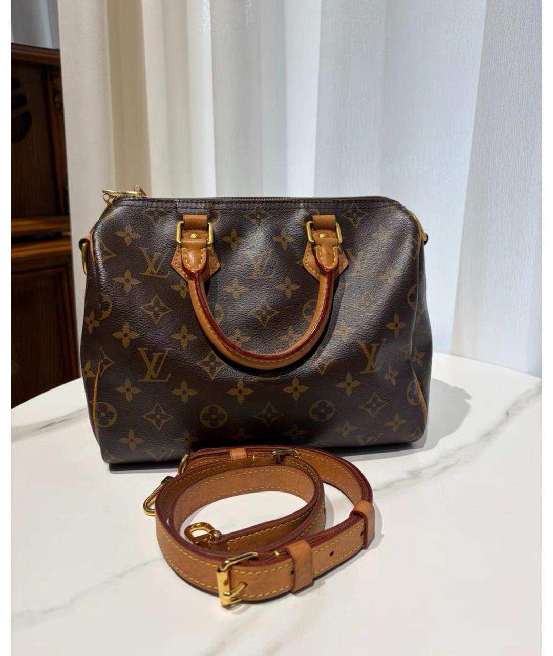 LOUIS VUITTON Коричневая сумка с короткими ручками из канвы, фото 2