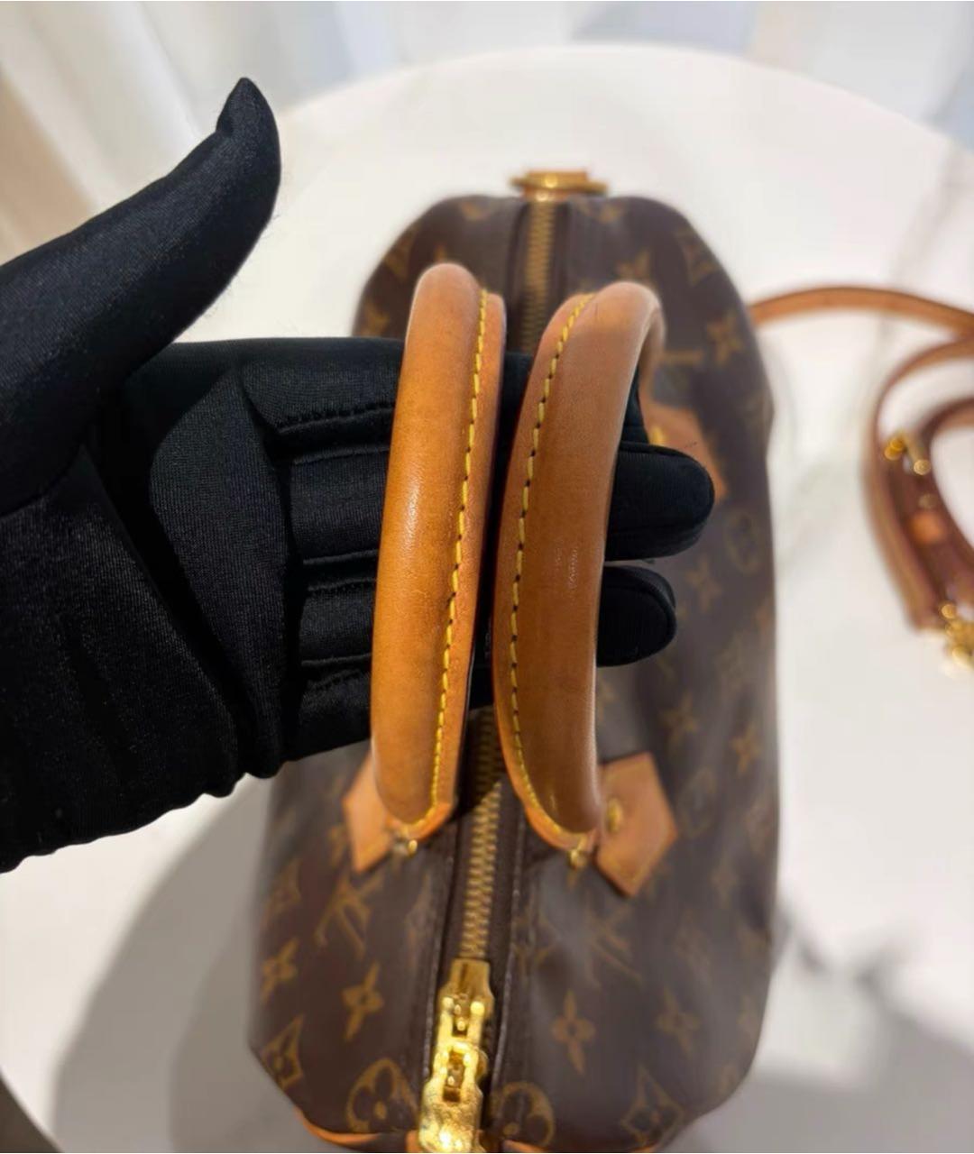 LOUIS VUITTON Коричневая сумка с короткими ручками из канвы, фото 6