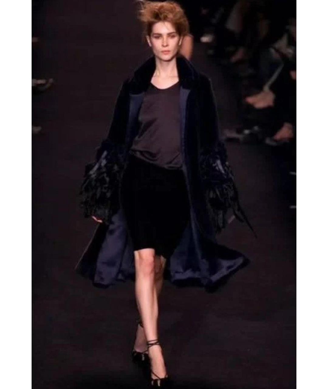 SAINT LAURENT Черная меховая шуба, фото 7
