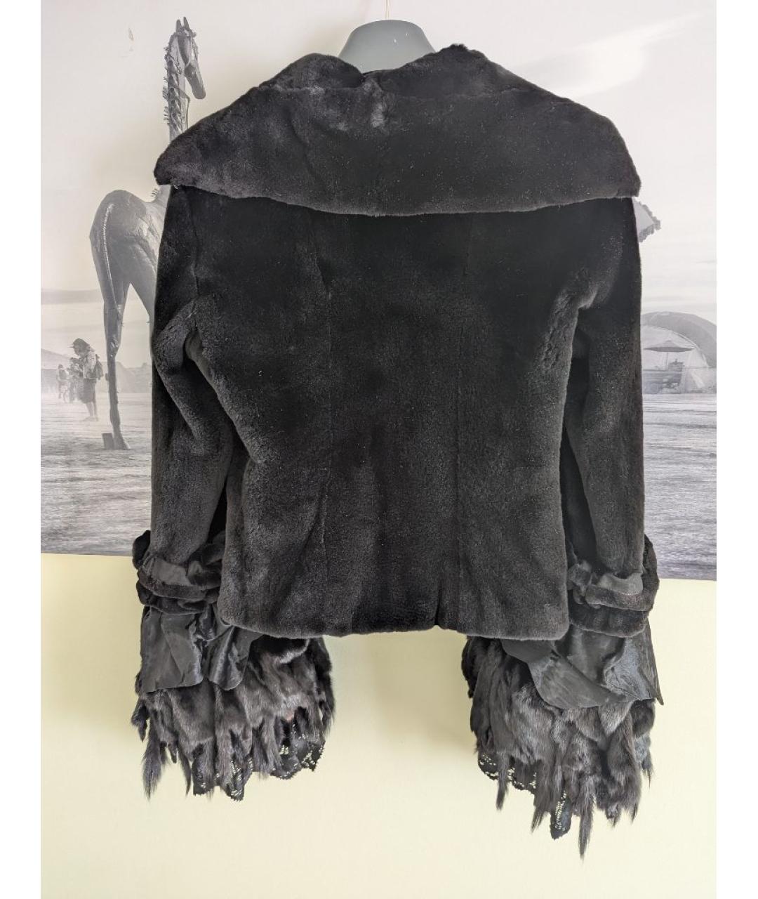 SAINT LAURENT Черная меховая шуба, фото 2