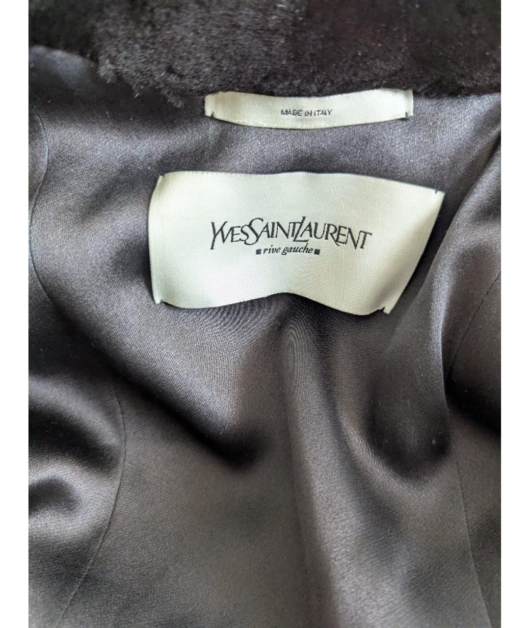 SAINT LAURENT Черная меховая шуба, фото 3