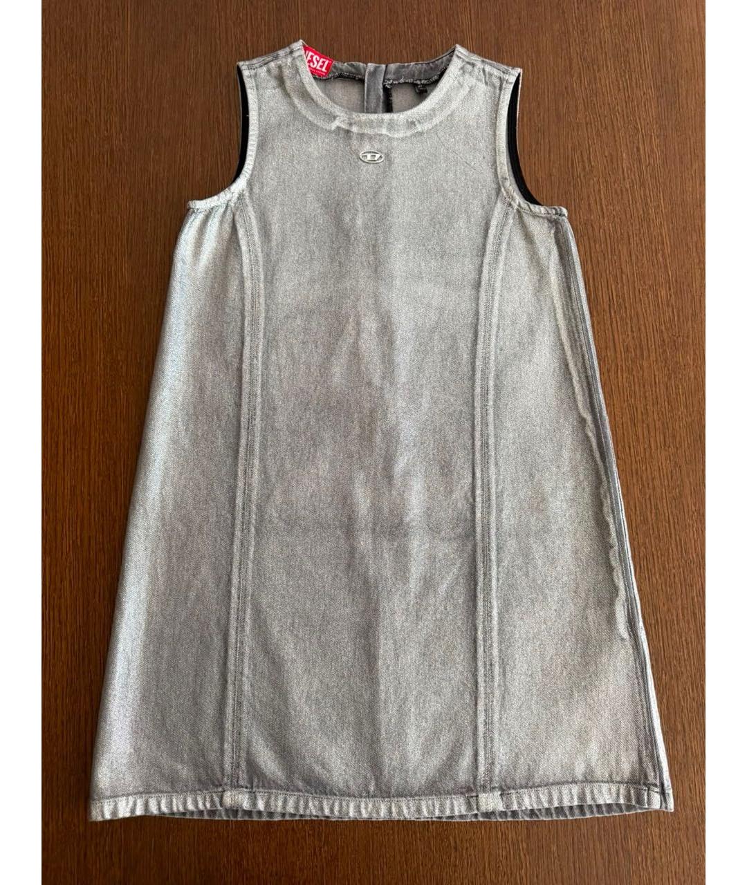 DIESEL Серебряное деним повседневное платье, фото 6