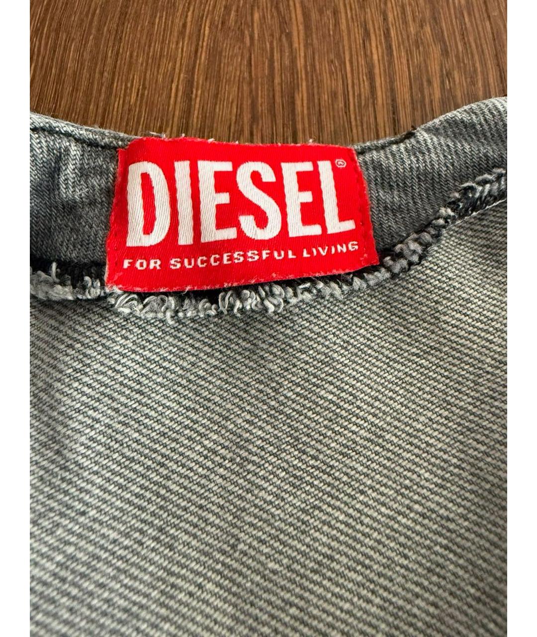 DIESEL Серебряное деним повседневное платье, фото 4