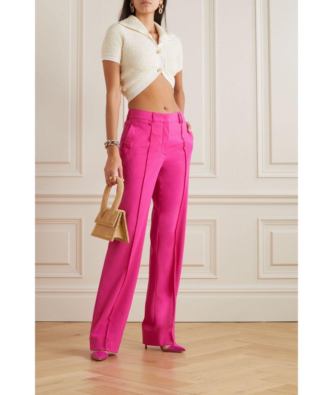 JACQUEMUS Розовые прямые брюки, фото 2