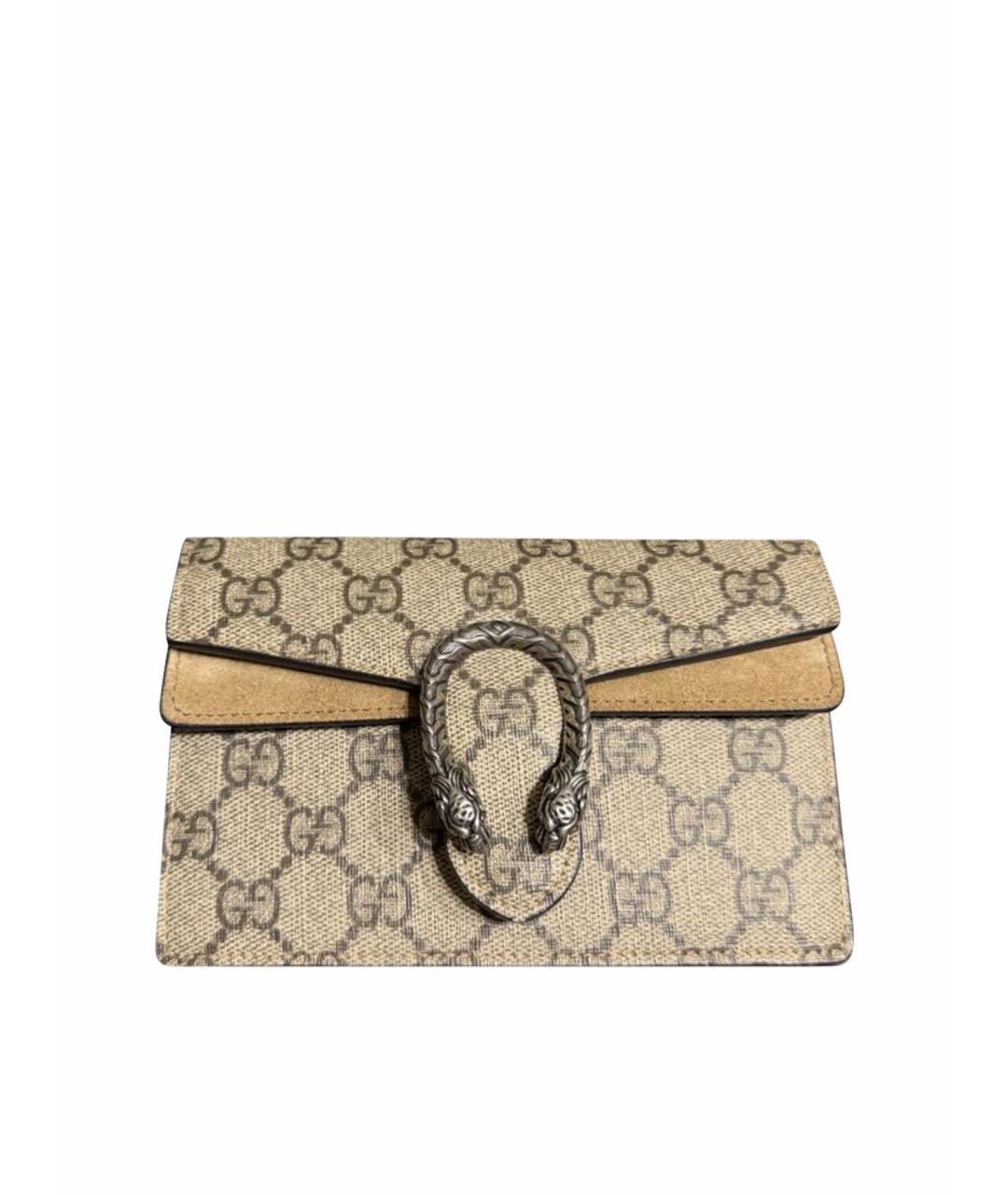 GUCCI Бежевая сумка через плечо из канвы, фото 1