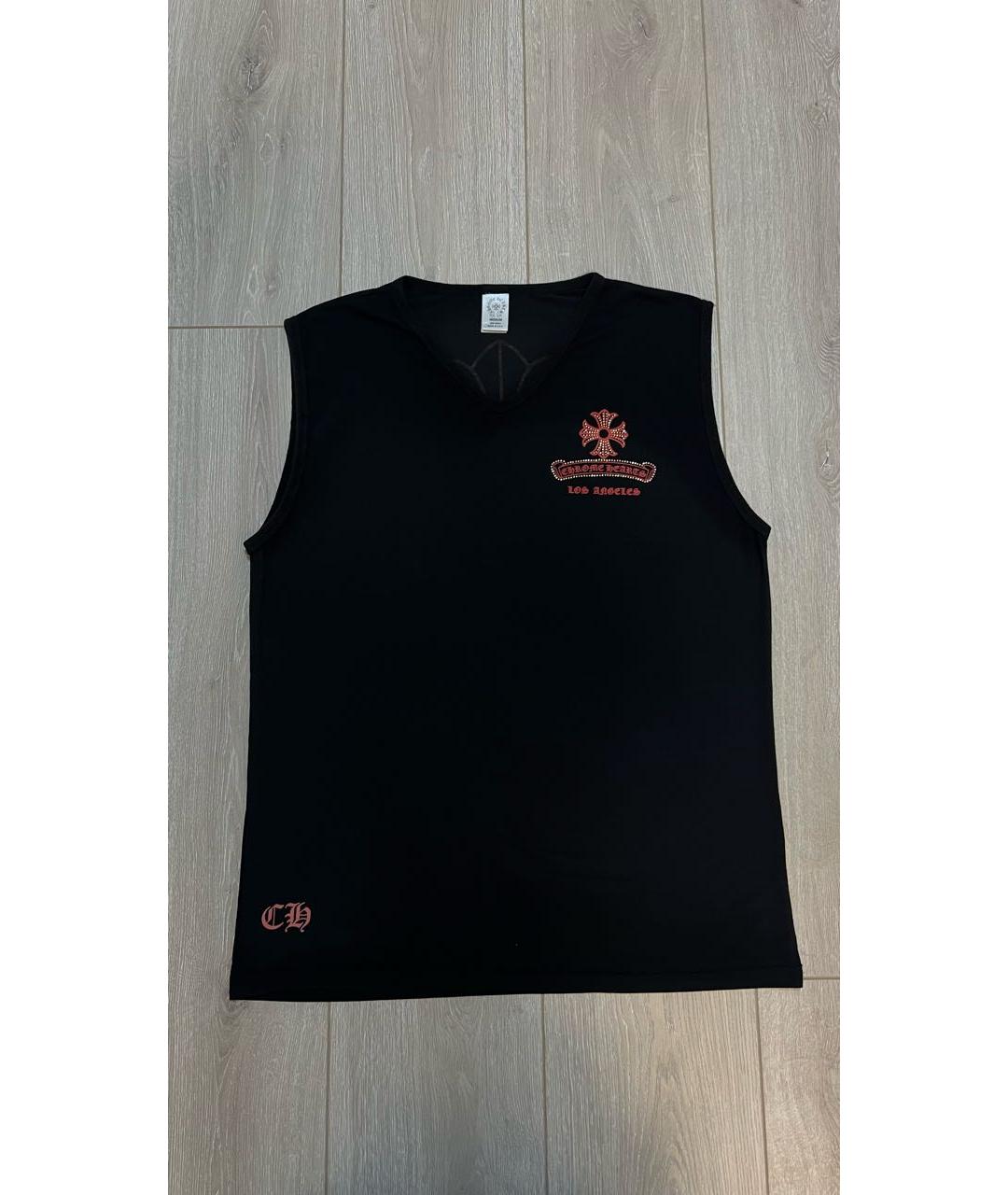 CHROME HEARTS Черная хлопковая майка, фото 8